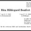 Bonfert Rita Hildegard 1929-2009 Todesanzeige